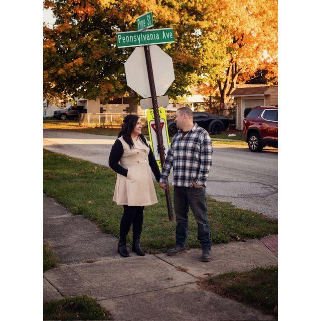 This picture shows the street that we both grew up on as neighbors.