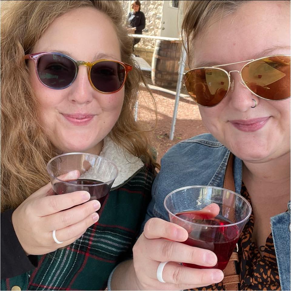 We love checking out wineries with friends. This is at Von Stiehl winery in Algoma, WI