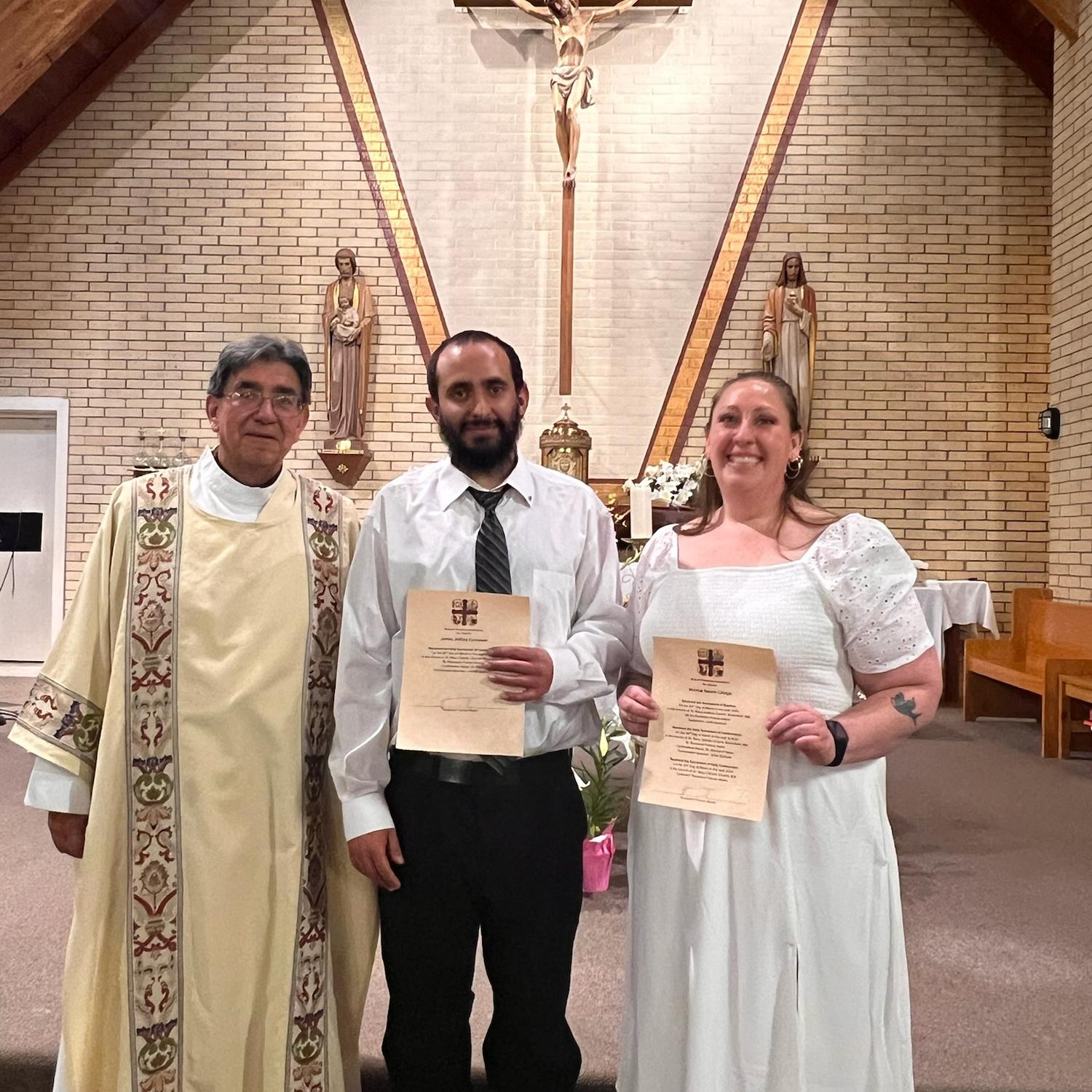 JJ and Mo took RCIA together, resulting in JJ finally getting Confirmed, and Mo took all the Sacraments, becoming a Catholic during the Easter Vigil in 2024 at St. Mary's.