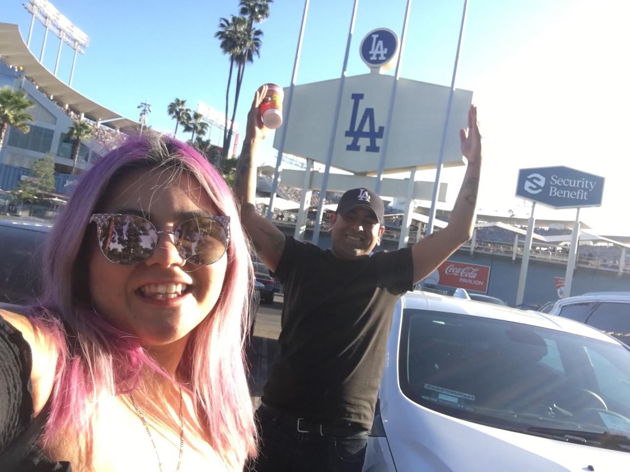 We called off work and went straight to the Dodger game!