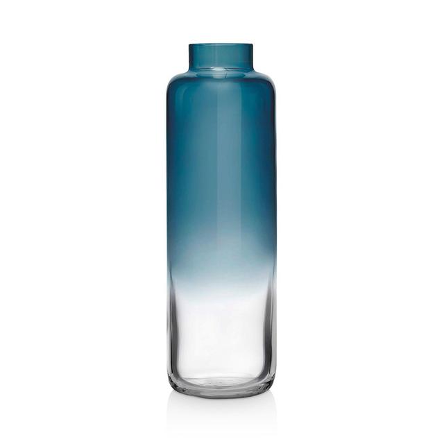 Nude Glass Magnolia Steel Blue Narrow Vase