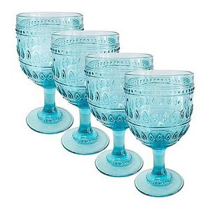 Euro Ceramica Fez Glasses in Turquoise (Set of 4)