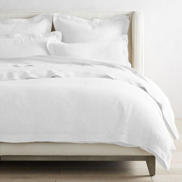 Chambers Linen Duvet Cover & Shams, King,White