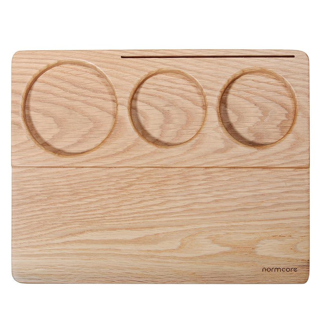 Normcore Tamping Mat - Natural OAK Espresso Tamping Station - Coffee Tamper Holder Mat Portafilter Mat For Baristas - Patent Pending - Solid American White OAK Wood
