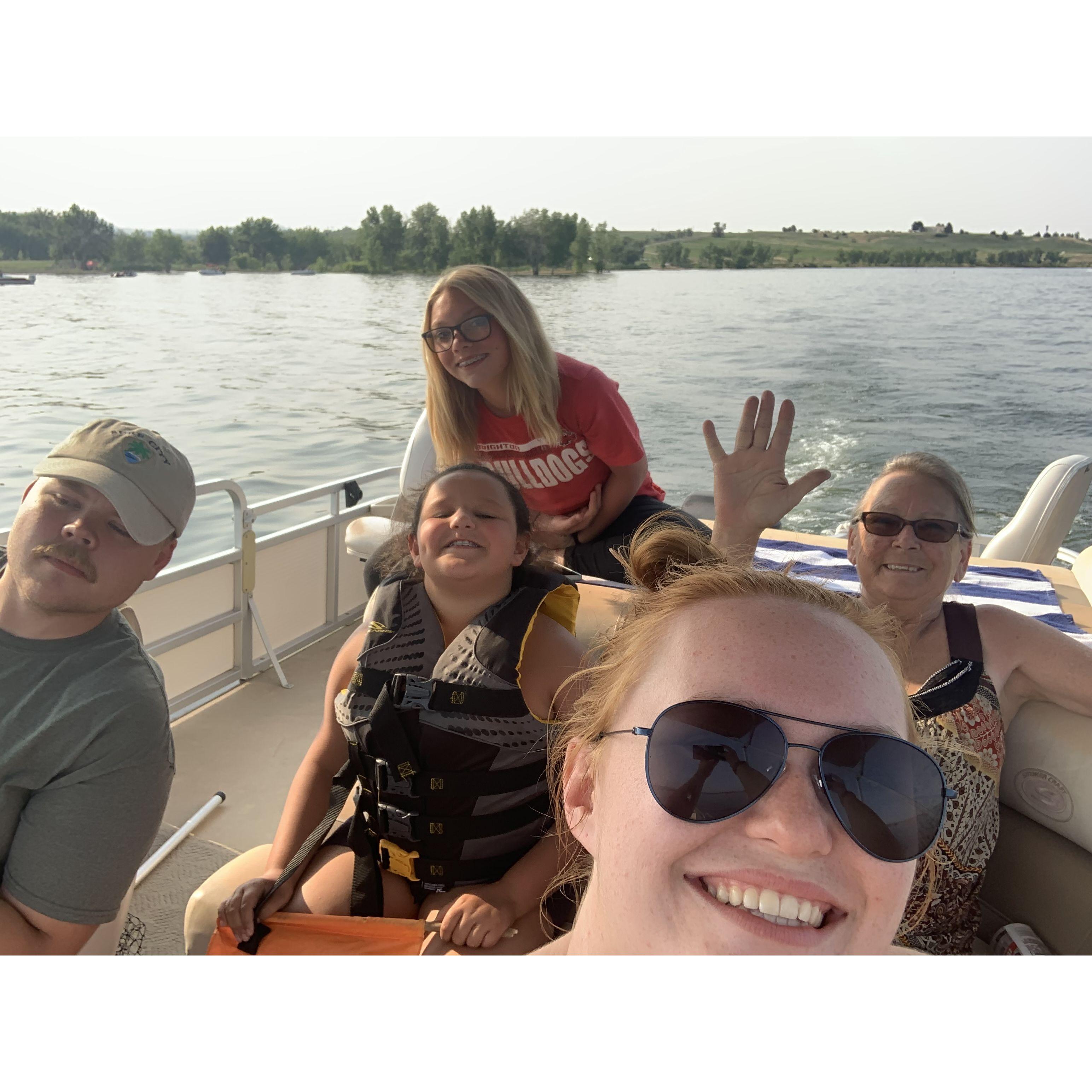 2021. Boating with Riley's Grandma Patti, and cousins, Briar and Alyssa.