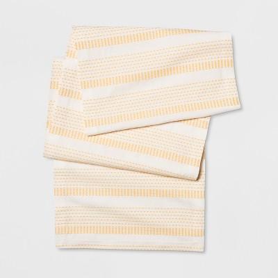 108"x14" Pick Stitch Runner Neutral/Yellow - Opalhouse&#153;