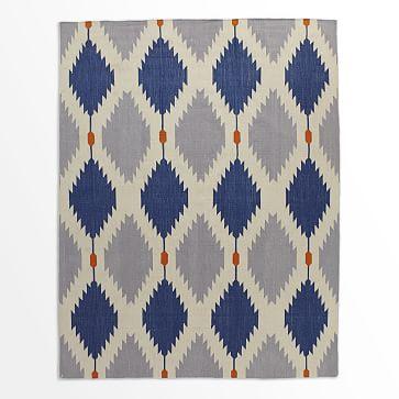 Phoenix Wool Dhurrie Rug - Regal Blue