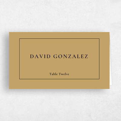 Dijon, Yellow Wedding Place Card - Griffith