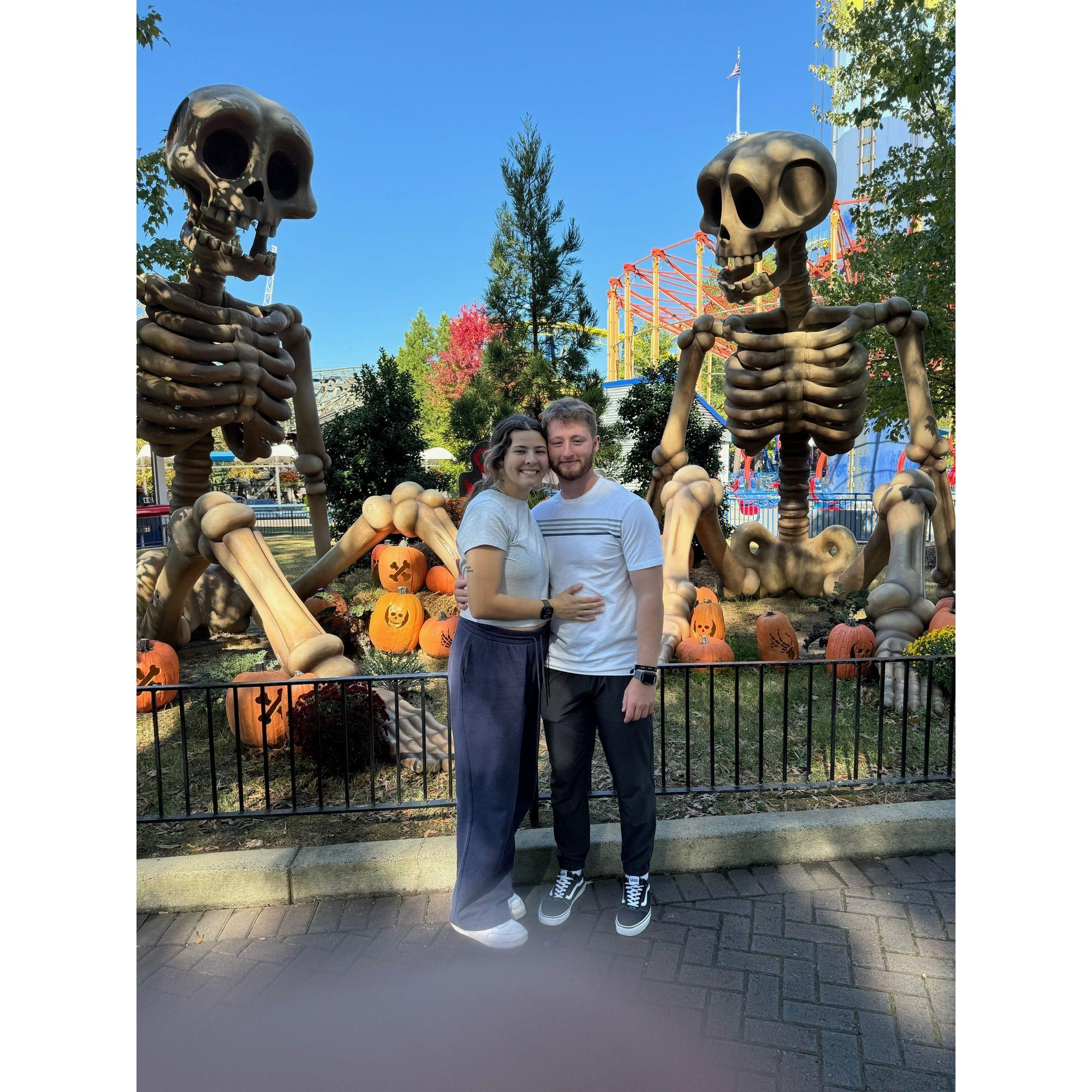 Enjoying a trip to Carowinds during their Halloweenfest.