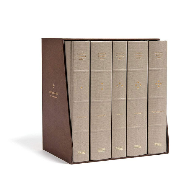 CSB Reader's Bible, Cloth-Over-Board, Five-Volume Collection, Black Letter, Single-Column, Reader's Format, Slip Case, Easy-to-Read Bible Serif Type