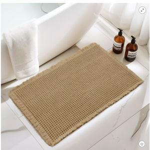Subrtex Bathroom Rugs Waffle Style Bath Mats Super Absorbent Non Slip Rubber Back Bath Rug 16"x24"