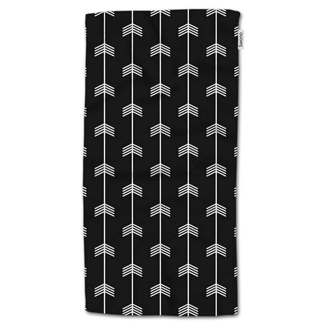 HGOD DESIGNS Arrow Hand Towels,Black and White Arrows with Modern Style 100% Cotton Soft Bath Hand Towels for Bathroom Kitchen Hotel Spa Hand Towels 15"X30"