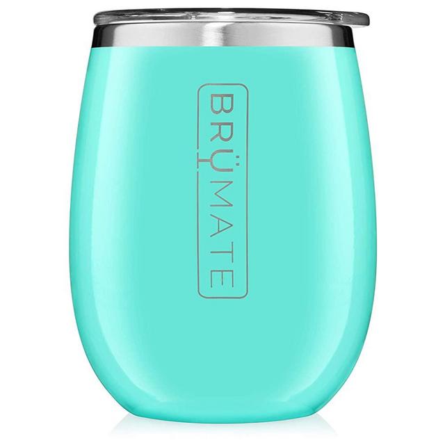 BrüMate Uncork'd XL 14oz Wine Glass Tumbler With Splash-proof Lid - Made With Vacuum Insulated Stainless Steel (Aqua)