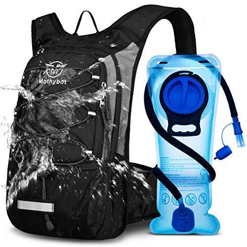 Mothybot Insulated Hydration Backpack Pack with 3L BPA Free Leak Proof Water Bladder, Large Storage Lightweight Hiking Daypack with Waist Pouches & Cooler Layer, for Running, Biking, Camping, Festival