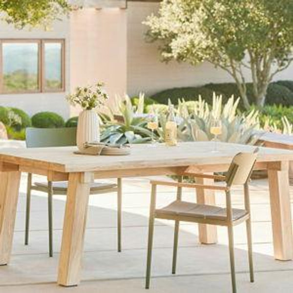 Teaka 79" Outdoor Dining Table - Natural Teak