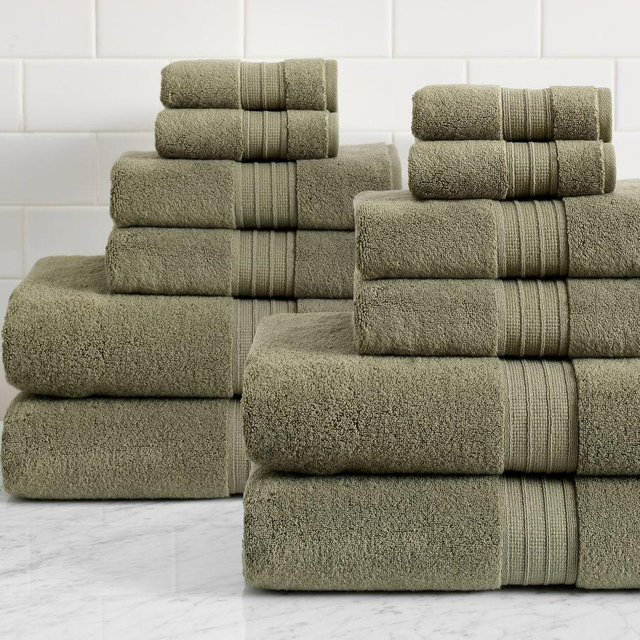 Hydrocotton Organic Towels, Loden, Set of 12