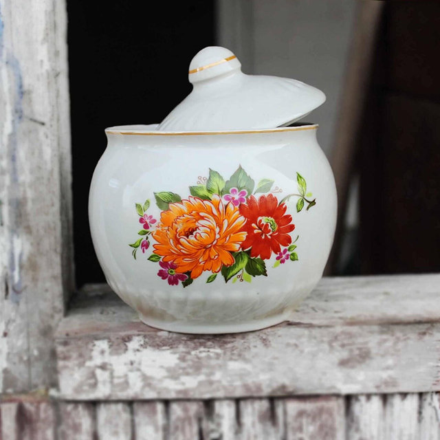 Soviet vintage USSR 70s Retro, old sugar bowl, candy bowl, jar, container, collectibles, tableware, vase, mid century home decor