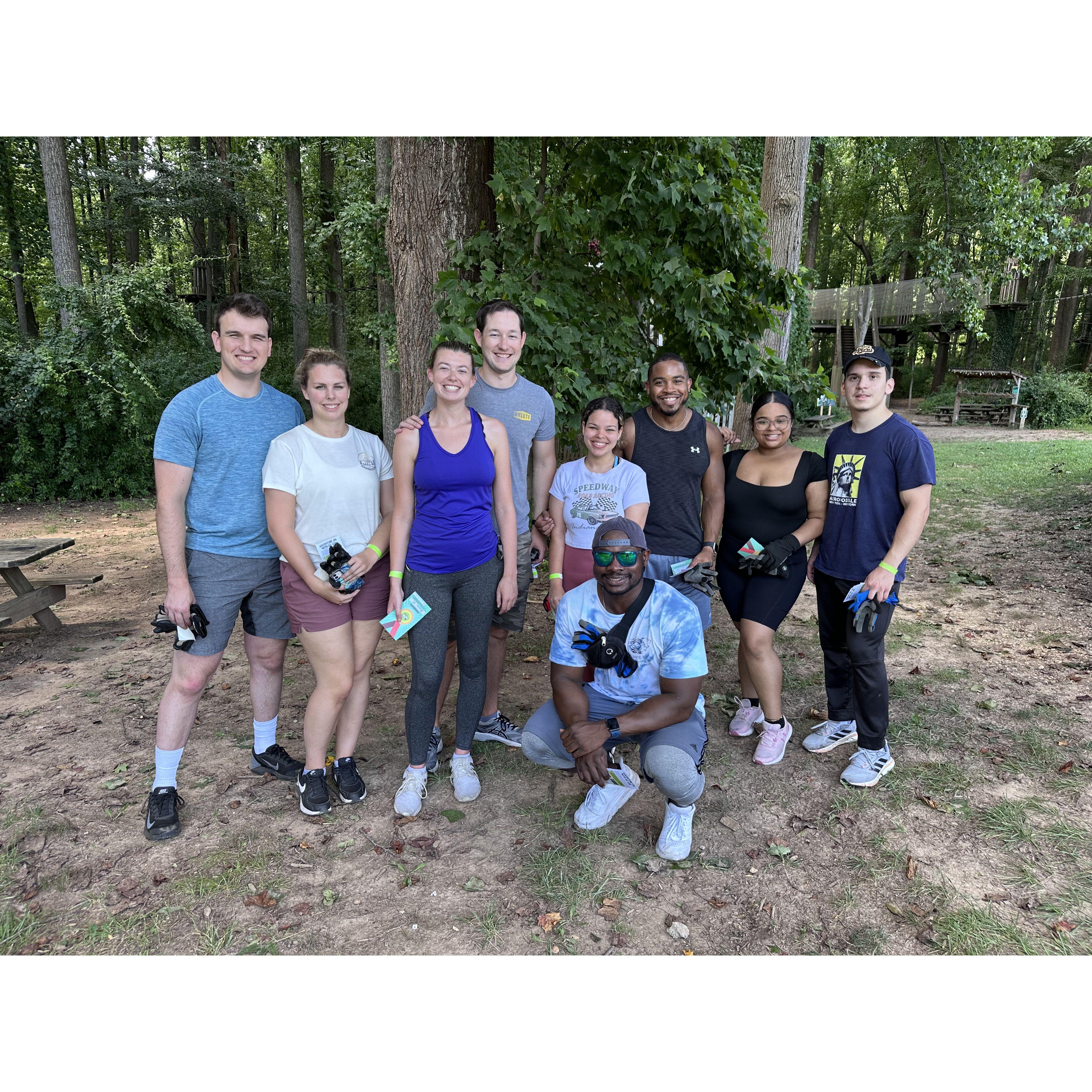The Tree Climbers after a hard workout zip-lining.