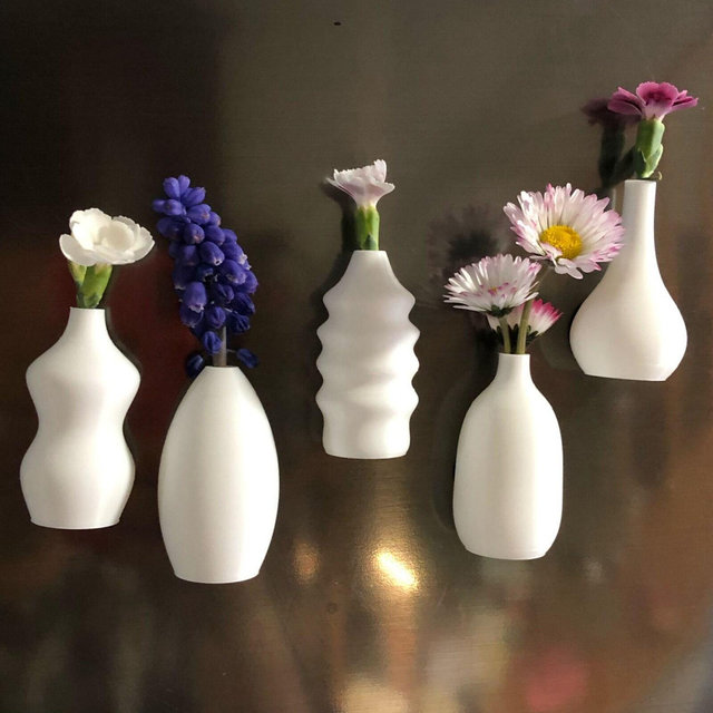 Set of 5 Magnetic Mini Vases Perfect Gift for Moms Fridge Décor for Tiny Flowers from Kids