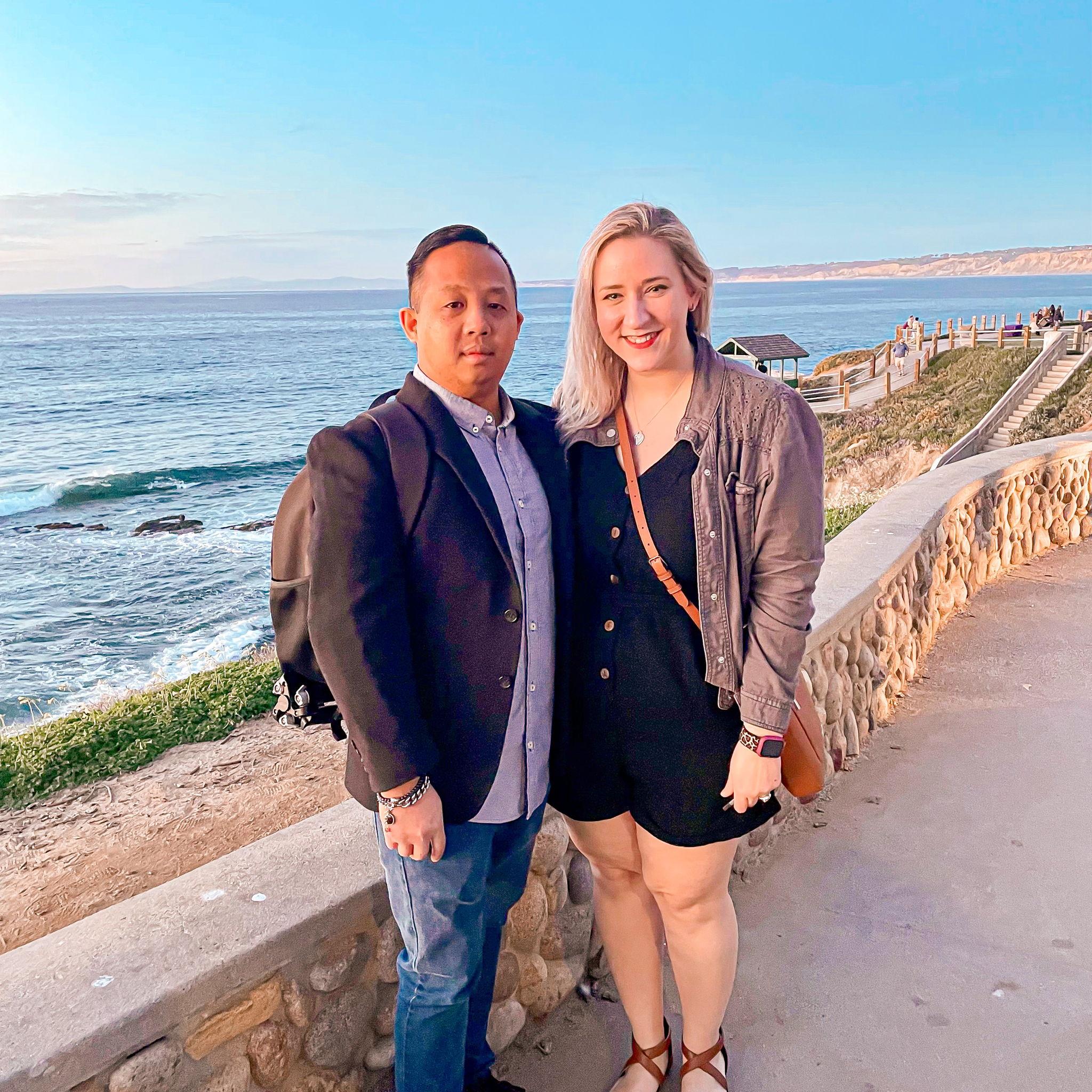 Our first trip to San Diego together, January 2022. This picture was taken in La Jolla, CA.