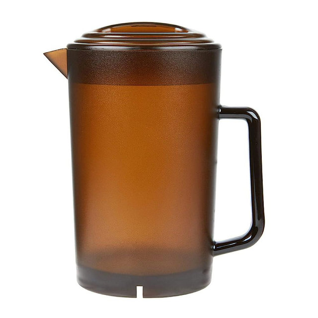 G.E.T. P-3064-1-A-EC BPA-Free Shatterproof Plastic Ice Tea Pitcher with Lid, 2 Quart (64 Ounce), Amber, 1 Pack