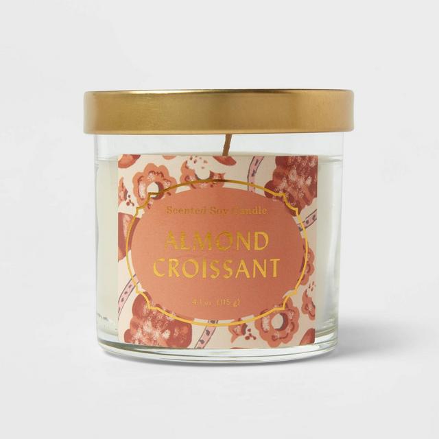 4.1oz Lidded Glass Jar Almond Croissant Candle Cream - Opalhouse™