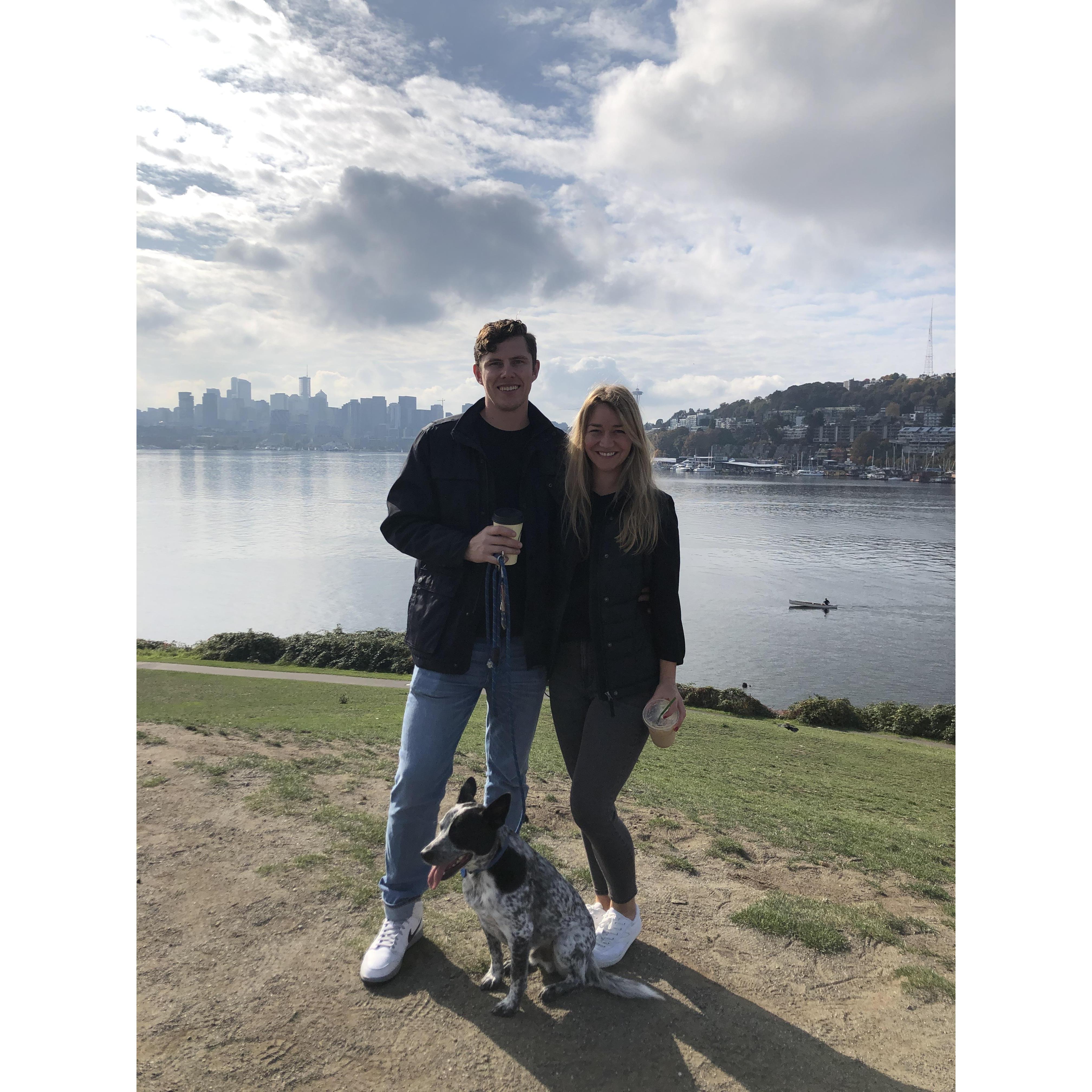 Enjoying our new stomping grounds at Gasworks Park, Washington