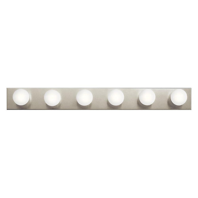 Kichler 36" Bath Bar Vanity Light in Brushed Nickel, 6-Light Traditional Bathroom Light, (36" L x 4.25" H), 626NI