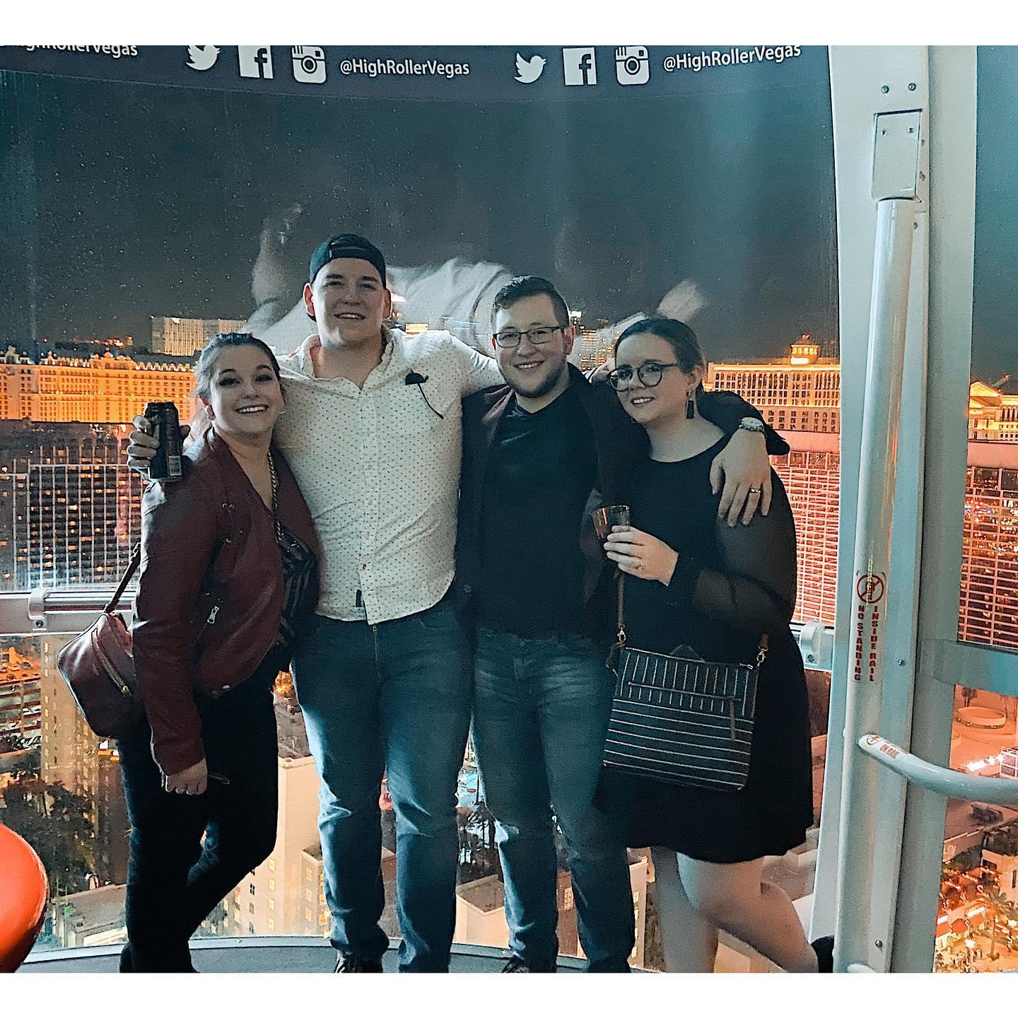 Chris, Sarah, Amanda Sargent, and Jake Eslinger all went to celebrate college graduations and the engagement in Las Vegas, NV in December 2019.