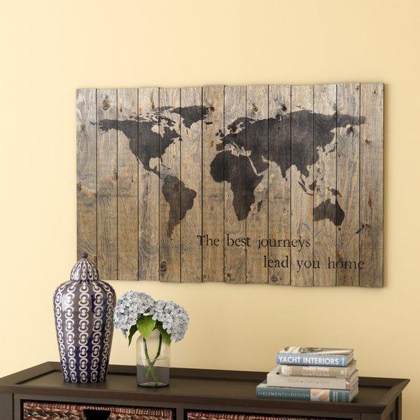 'World Map' Graphic Art on Plaque