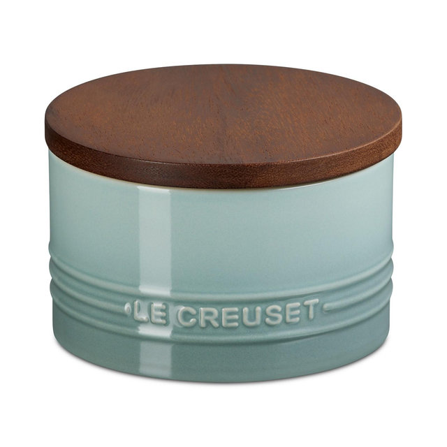 Le Creuset Stoneware Signature Canister with Wood Lid, 16-Oz.