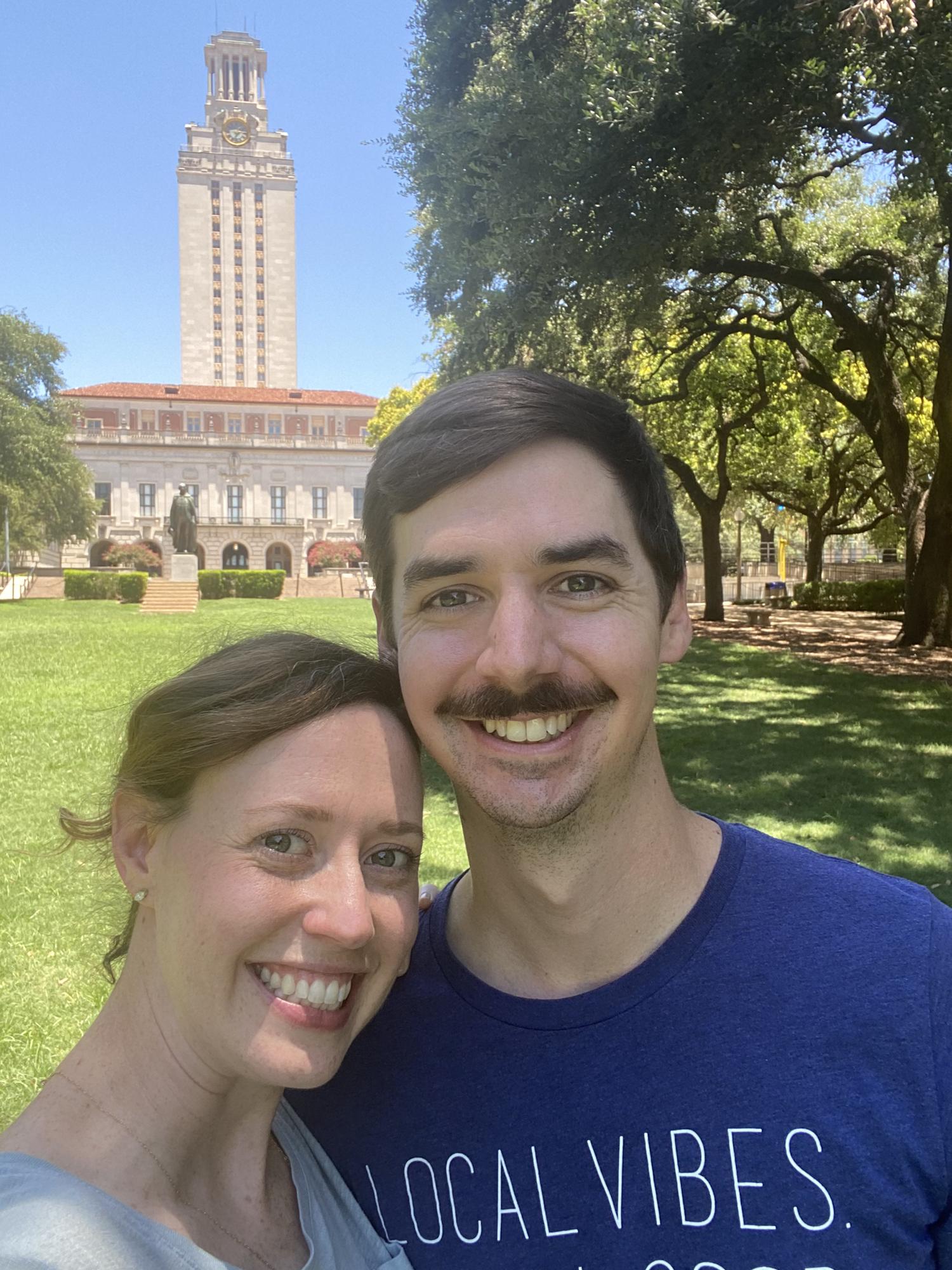 Walking around UT campus.