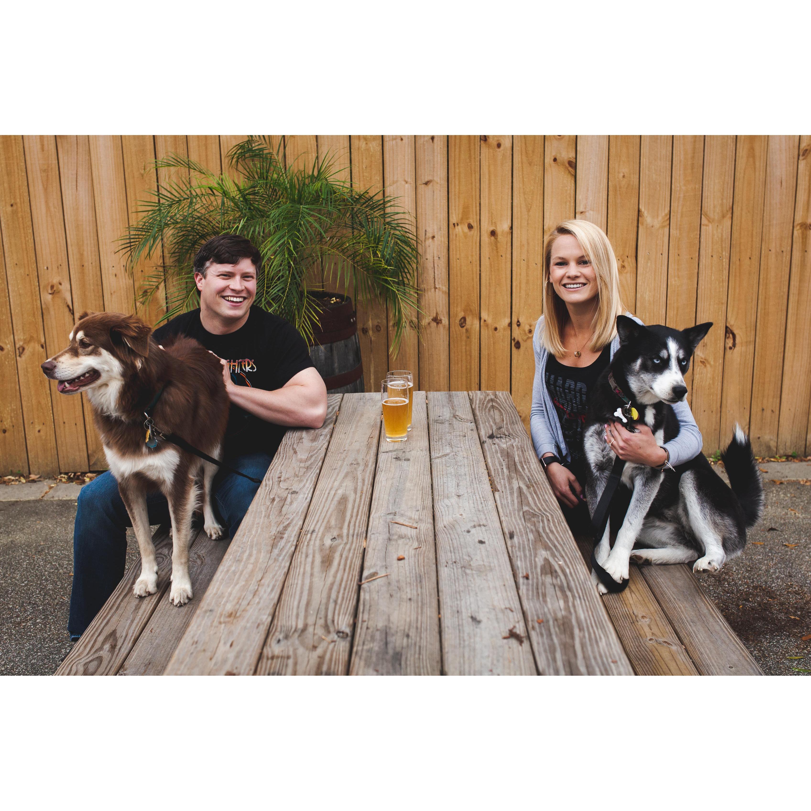 We love a good dog friendly brewery with our pups, and we also love representing our favorite rock bands from past concerts we’ve been to together!