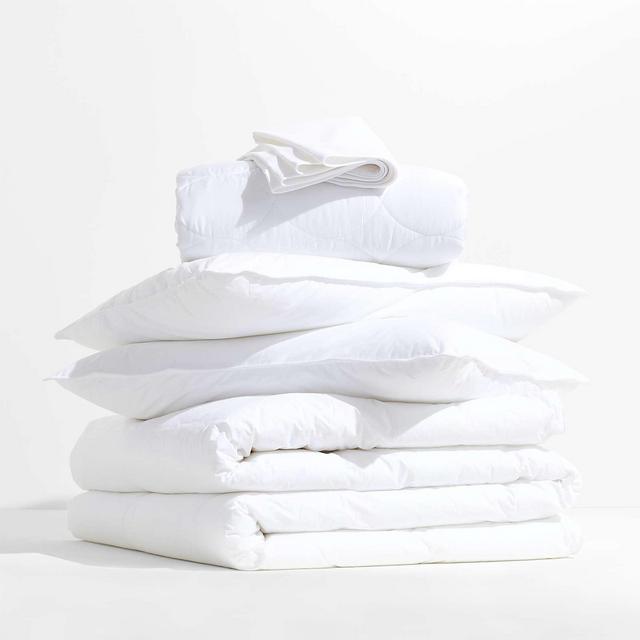 Hypoallergenic Lightweight Queen Bedding Insert Bundle with Soft Pillows and Protectors