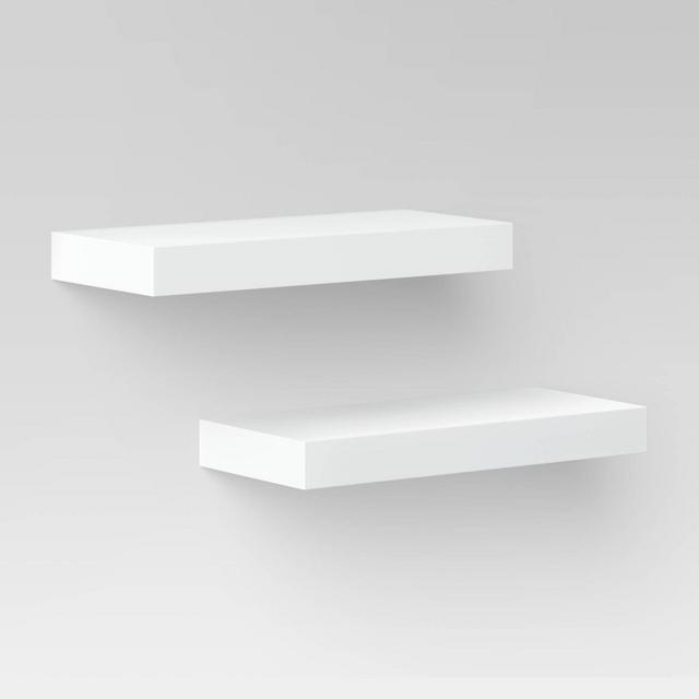 Set of 2 16" Wood Ledge Wall Shelf White - Threshold™