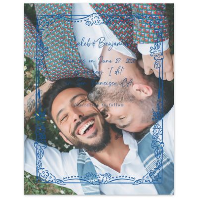 Cobalt, Blue Wedding Digital Save the Date - Oia Photo