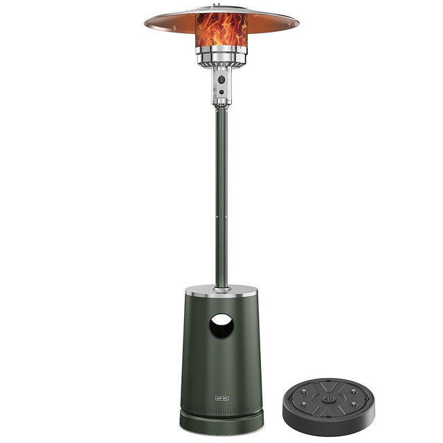 EAST OAK 50,000 BTU Patio Heater with Sand Box, Table Design, Double-Layer Stainless Steel Burner, Wheels, Triple Protection System, Outdoor Heater for Home and Residential, 2023 Upgrade, Green