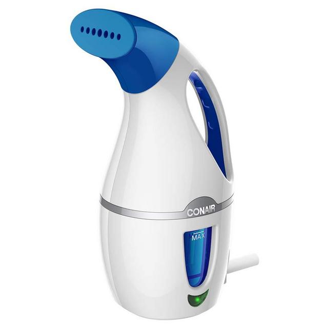 Conair Complete Steam Hand Held Fabric Steamer; Great for Travel and Touch Ups ~ Perfect for Small Spaces; White / Blue