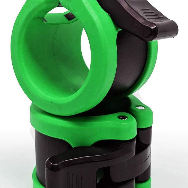 Clout Fitness Quick Release Pair of Locking 2&quot; Olympic Size Barbell Clamp Collar Great for Pro Training (Green)