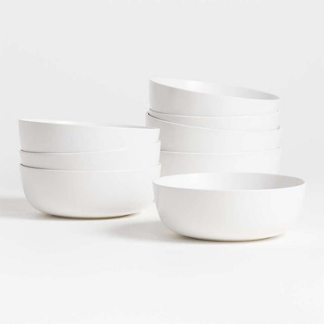 Wren Matte White Bowls, Set of 8