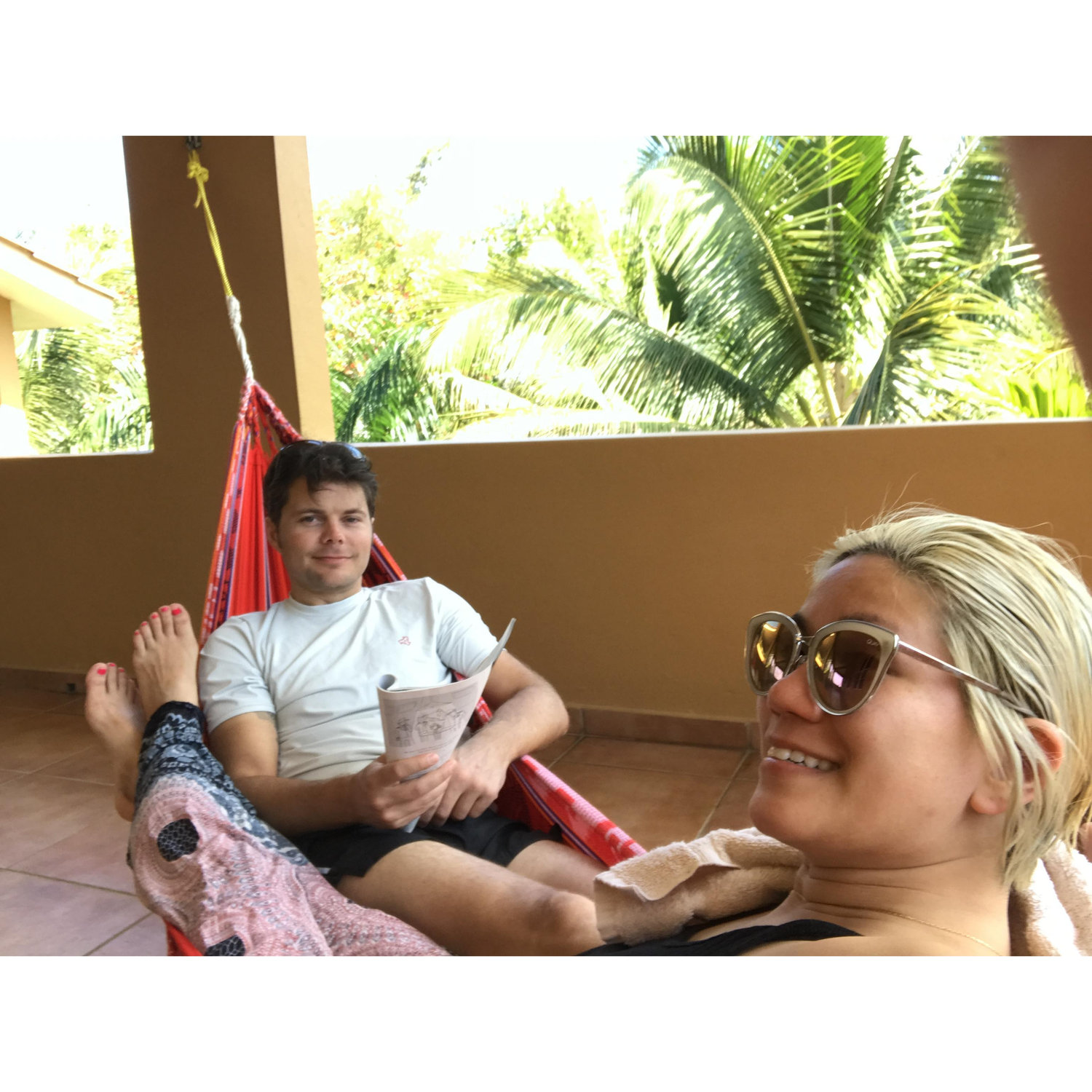 In between surfing sessions in Rincon, PR.