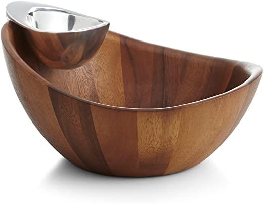 Nambé Harmony Chip & Dip Server, Medium, Wood