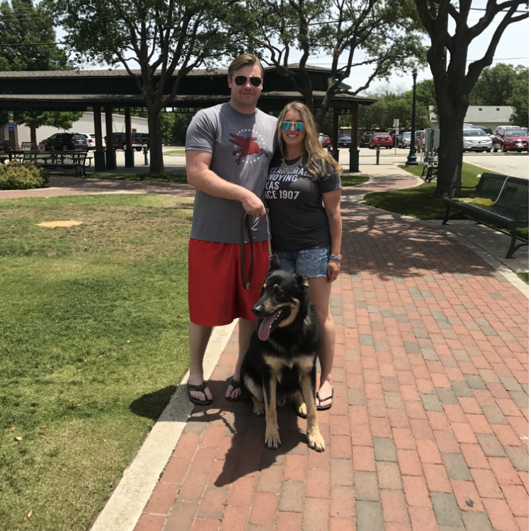 Dallas, 2015. Logan came with us on every trip.