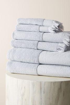 Blocked Border Bathroom Towels, Set of 6