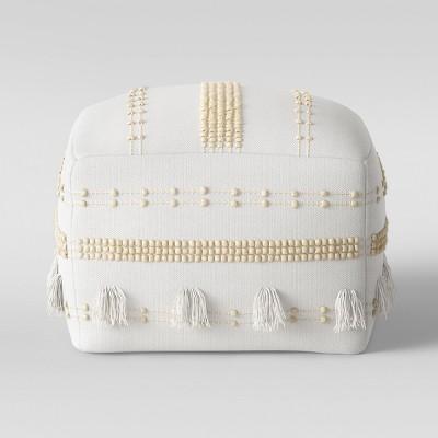 Lory Pouf Neutral Textured with Tassels - Opalhouse™