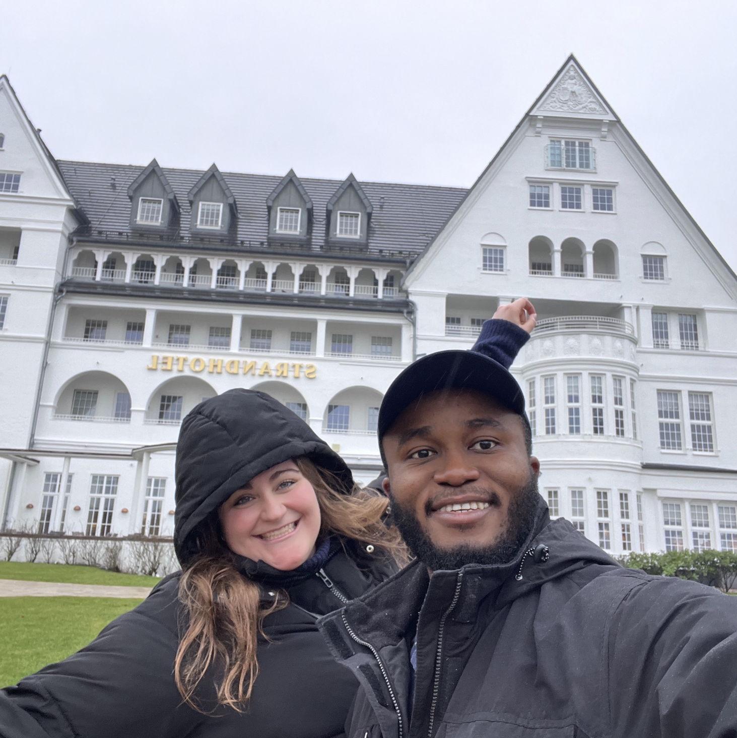 Practicing our mansion shots in Glucksburg, Germany.