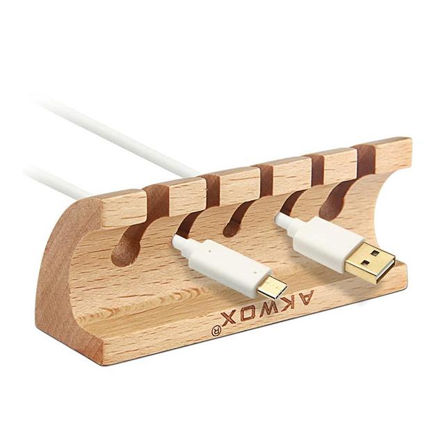 Akwox Wooden Cable Organizer and Cord Management System
