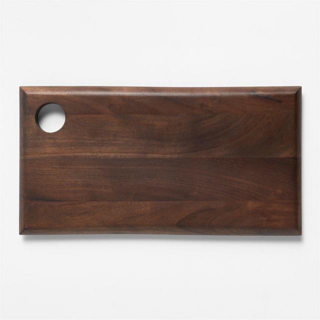 Personalized Madeira Small Walnut-Finished Acacia Wood Serving Board