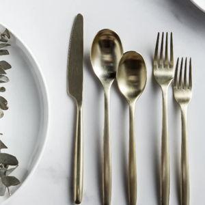 Ava Matte Gold Champagne Flatware | JazzUpCo