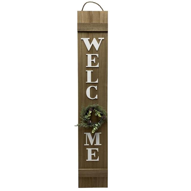 Bee & Willow™ "WELCOME" Wreath Classic Porch Sign in Natural